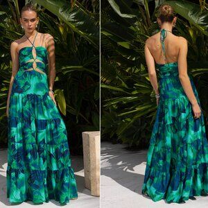 Runaway the Label Calista Orchid Blue & Green Maxi Dress